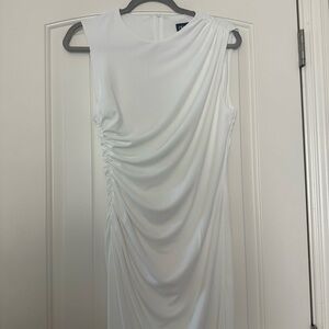 Zara White Asymmetrical Sheath Dress